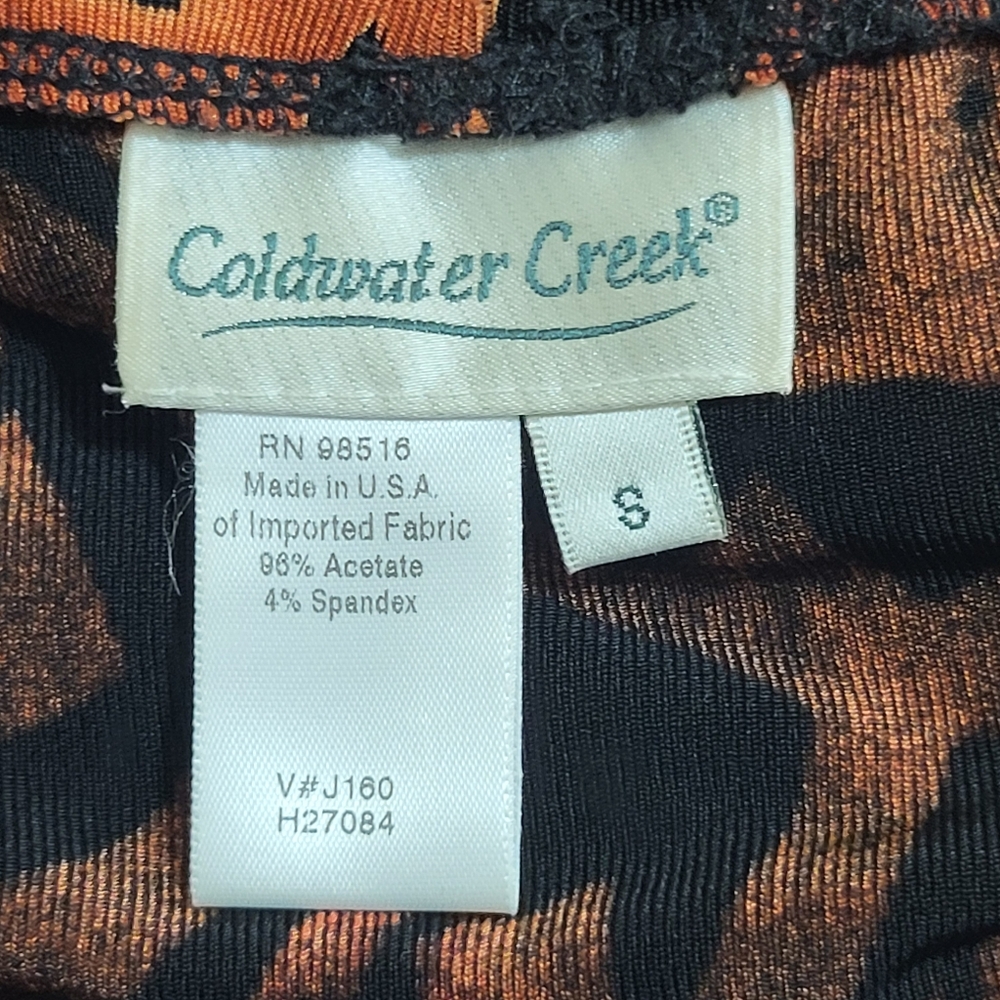 Coldwater Creek No Iron Midi Skirt Sz S Black Rust Flounce Hem Fairy Grunge Y2K - Picture 6 of 10
